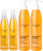 Byphasse Keratine Haarverzorging Mix Pakket - Haarserum 2 x 250ml + Shampoo2 x 520ml - Voor Droog Haar - Voordeelverpakking 4 Stuks