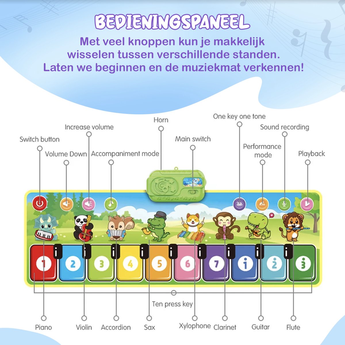 MIRO Muziekmat - Speelgoed Voor Kinderen thumbnail 4