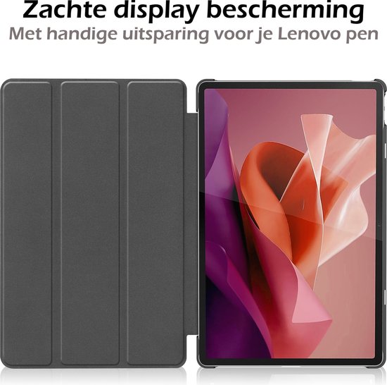 Étui adapté pour Lenovo Tab P12, étui pour tablette à trois volets avec découpe, adapté pour Lenovo Pen avec protecteur d'écran - Étui adapté pour Lenovo Tab P12, étui à Hardcover, Bookcase - Or rose
