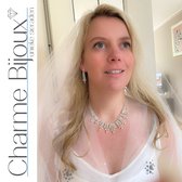 2- delig- bruids -set- Charity -ketting - oorbellen- Trouwen-Charme Bijoux