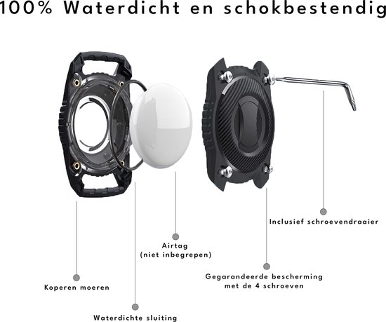 LED Halsband + Airtag houder - Waterdicht - Schockbestendig - Maat S 28 - 38cm - Zwart - Sterk licht - Usb Oplaadbaar - Hond - Inclusief Oplader - AdorePets