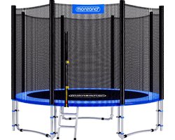 Monzana Trampoline - 244cm Veiligheidsnet Ladder - Zwart Blauw
