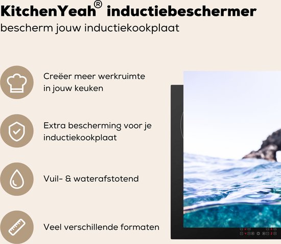 KitchenYeah® Inductie beschermer 78x52 cm - Water - Golf - Zee - Kookplaataccessoires - Afdekplaat voor kookplaat - Inductiebeschermer - Inductiemat - Inductieplaat mat
