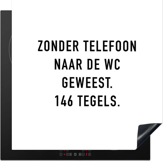 Foto: Kitchenyeah inductie beschermer 78x78 cm spreuken quotes zonder telefoon naar de wc geweest 146 tegels badkamer tegels kookplaataccessoires afdekplaat voor kookplaat inductiebeschermer inductiemat inductieplaat mat