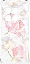 GSM Hoesje Geschikt voor OnePlus 12 Leuk TPU Back Cover met transparante rand Mooie Bloemen