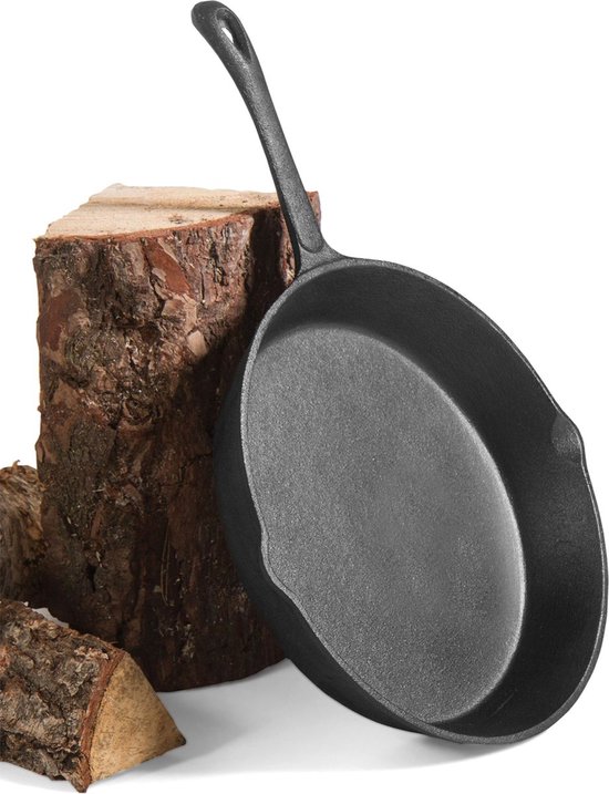 Koen Pans CookKing Natuurlijk Gietijzeren Koekenpan 26 cm - Hoge Kwaliteit Staal ...