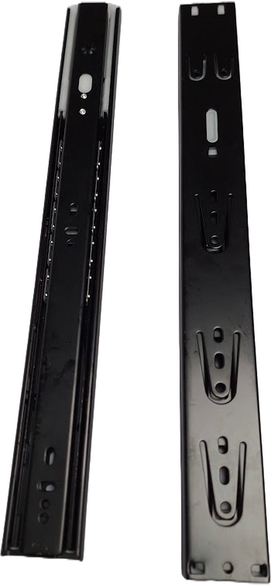 Hoexs - Softclose Ladegeleiders - 40cm - Zwart - Set van 2 - Laderails - Volledig uittrekbaar