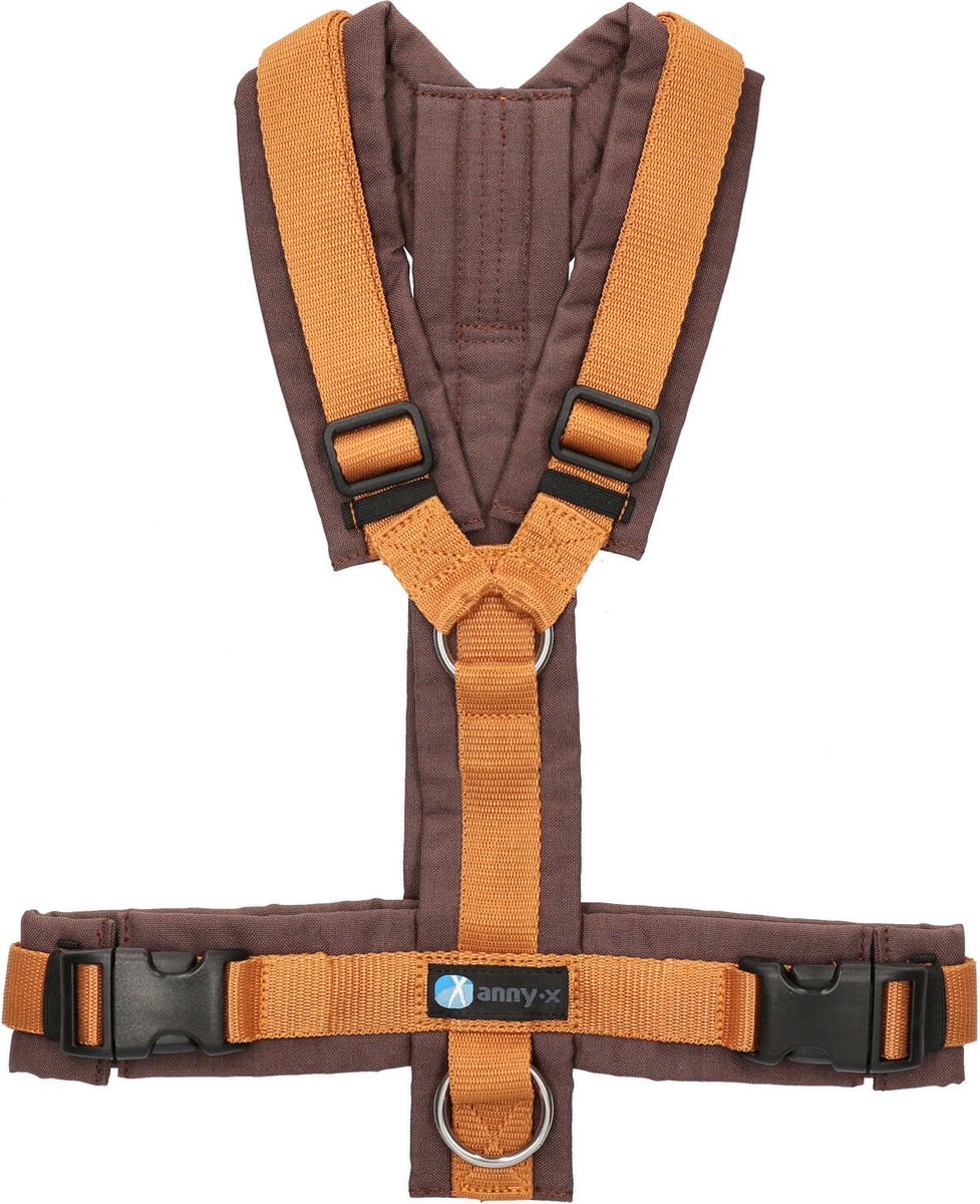 Bol.com AnnyX Hondentuig - Y-tuig - Amber/Bruin - maat XL - Borstomvang 78-105cm - Gewicht hond 35-80 kg aanbieding