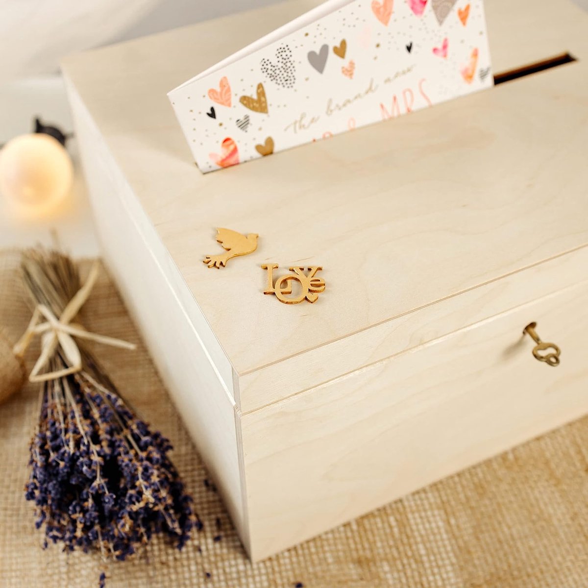 Boîte En Bois Blanc Personnalisée - Cadre Texte Minimaliste - Idée Cadeau Noël, Anniversaire, Mariage