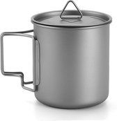 Gobelet En Titane Ultra Léger 420 Ml Avec Poignée Pliante – Camping, Rando