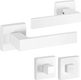 Eliot® Deurbeslag set - deurklinken met deurrozetten wc / badkamer - wit - voor binnen deuren