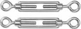 Dulimex Spanschroeven/draadspanner met oog/oog - 2x - 8cm - verzinkt zamak - 100kg - M10 schroefdraad