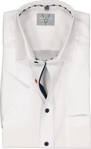 MARVELIS comfort fit overhemd - korte mouw - popeline - wit - Strijkvrij - Boordmaat: 42