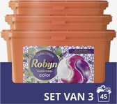 Robijn Color Spa Sensation 3-in-1 Wasmiddel Capsules - 3 x 15 wasbeurten - Voordeelverpakking - 96% Biologisch Afbreekbare Capsules
