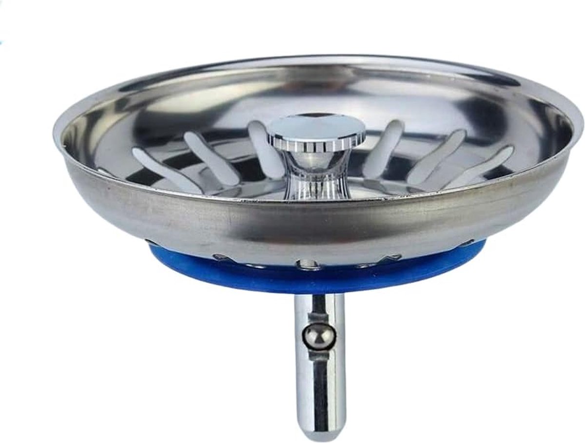 Universele spoelbak 82 mm zeefmand aftapplug roestvrij staal gootsteenplug gootsteenzeef - zeefplug afvoer keukengootsteen afvoerplug keukengootsteen - roestvrij staal