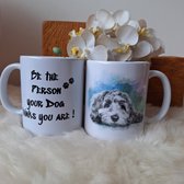 Mok Labradoodle met tekst - hondenliefhebber - dogmam - dogdad - cadeau - zus - broer - vriendin - puppy - koffiemok - theemok - verjaardag