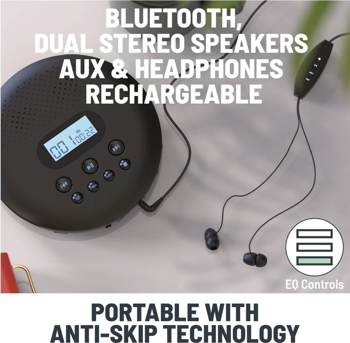 Draagbare CD speler met Bluetooth, Oplaadbare Muziek spelers voor in de Draagbare CD speler met Bluetooth, Oplaadbare Muziek spelers voor in de