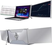 Blerron Tri-Screen PRO - 15.4" - Portable Monitor - Beeldscherm - Monitoren - Scherm - Monitor - Inclusief Beschermhoes - 1920x1080P - 60 Hz - HDMI & USB-C - Laptopscherm: 15.6" - 17.3" - Grijs