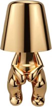 Gouden LED Tafellamp - Touch Dimbaar 3 standen - Nachtlampje - Gouden bureaulamp - Zitten