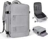 Avoir Avoir®-Uitbreidbare en ruime rugzak-Grijs-Waterdicht materiaal-40L capaciteit-Comfortabele schouderband-Zorgeloze reiservaring-Vliegen-Vliegtuig-Bagage