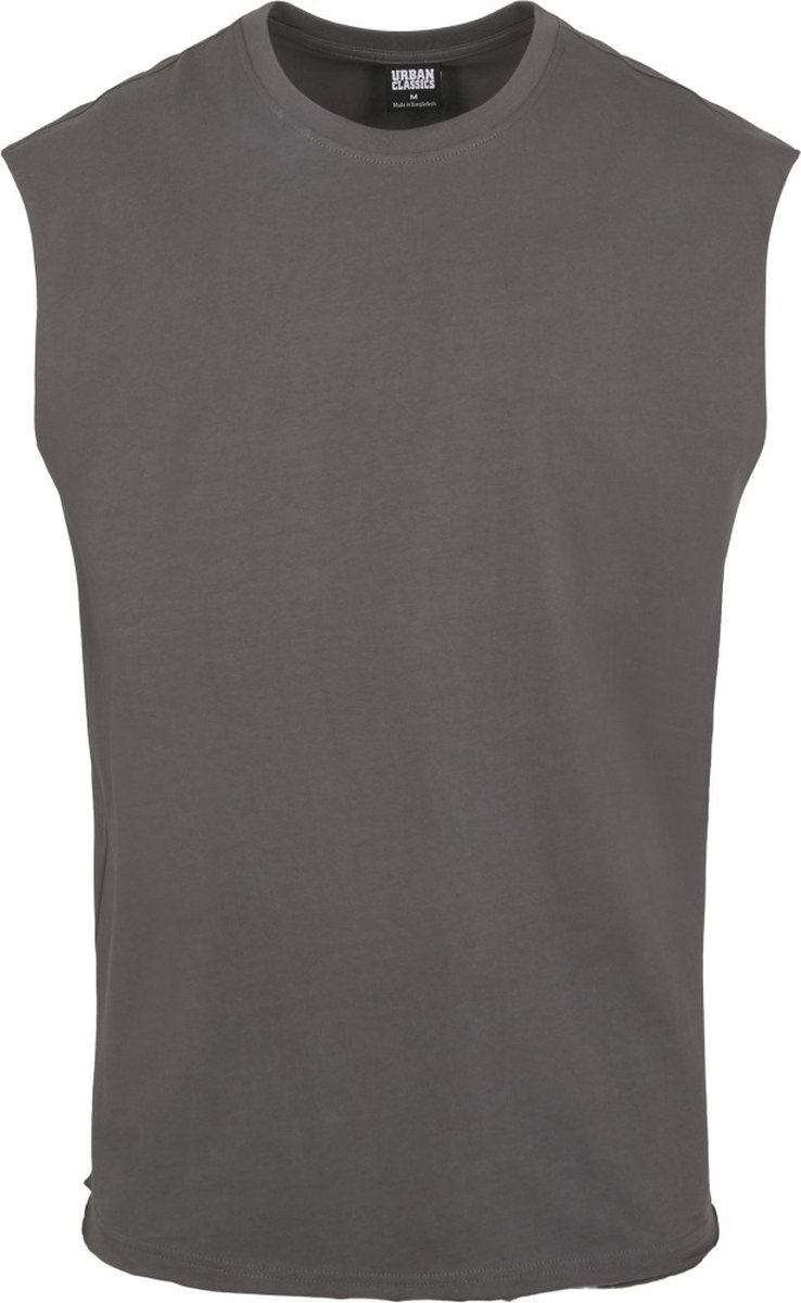 Urban Classics - Open Edge Mouwloos shirt - 3XL - Grijs
