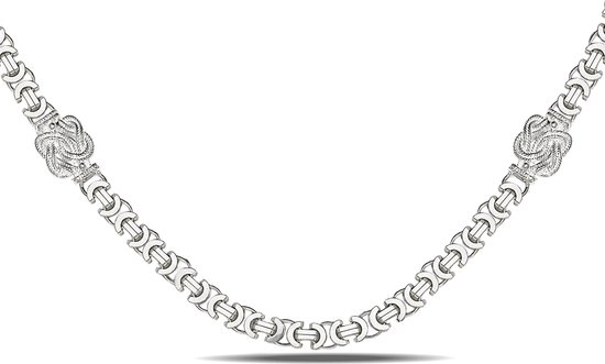 Juwelier Zwartevalk zilveren platte koningsschakel ketting met mattenklopper - ET 40-M/60cm--