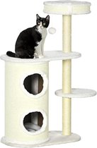 Krabton voor katten - Krabpaal voor katten - 100 cm - Crème-Wit