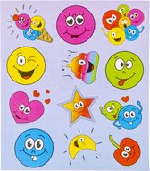 6 Vellen Smiley Stickers - 72 stickers - Uitdeelcadeaus - Traktatie voor Kinderen - Stickers voor Kinderen