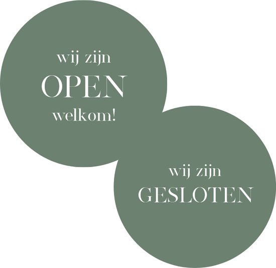 Open / Gesloten Bordje voor winkel of bedrijf Groen | Deurbordje | 25,5 ...