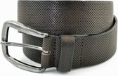 BRUINE CASUAL RIEM VAN 4CM BREED MET GAATJESPRINT. ITALIAANS NERFLEER EN NIKKELVRIJE GESP. MAAT 95