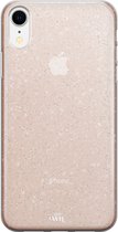 xoxo Wildhearts siliconen glitter hoesje - Sparkle Away Gold - Geschikt voor iPhone XR - Shockproof case met glitters - Goud