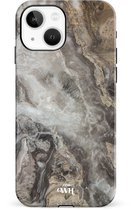 xoxo Wildhearts Marble Grey River - Single Layer - Hoesje geschikt voor iPhone 13 Mini Marmer hoesje shockproof - Hard Case beschermhoesje geschikt voor iPhone 13 Mini - Grijs