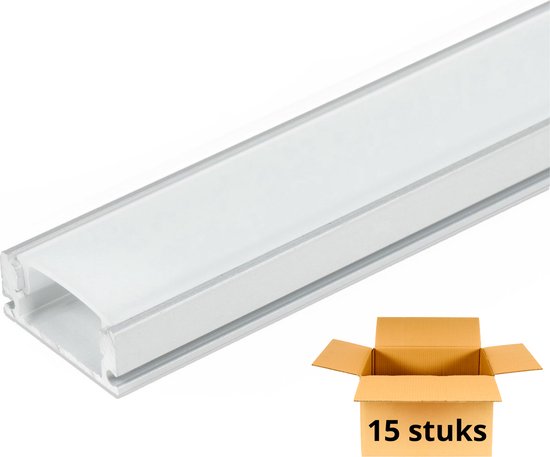LED's Light Aluminium profielen voor trappen met bekleding - LED trapverlichting - 15 stuks x 80 cm