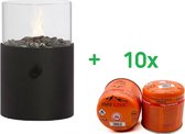 SMH LINE® Cosiscoop XL - Lanterne à gaz Cosi - INCL 10x Bouteilles de gaz - Zwart
