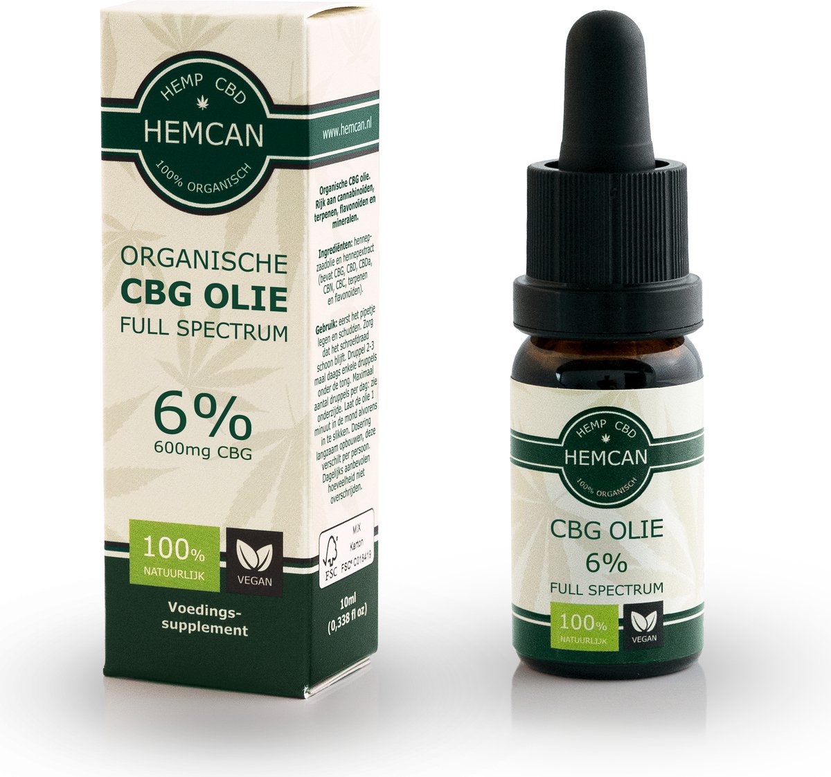 Goedkoopste Organische CBG Olie 6 - Full Spectrum Hennepextract - Extra krachtige formule met 6 CBG én 6 CBD - Vegan - 100 Natuurlijk