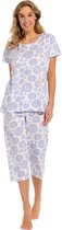 Pastunette Pyjama 3/4 broek - 506 Blue - maat 40 (40) - Dames Volwassenen - 100% katoen- 20241-110-2-506-40