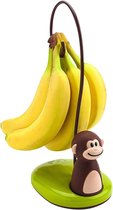 Bananenstandaard in de vorm van een aap, kunststof, bruin, 12 x 10 x 11 cm