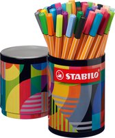 STABILO point 88 - Fineliner 0,4 mm - ARTY - Boîtier rond en métal - Avec 45 couleurs différentes
