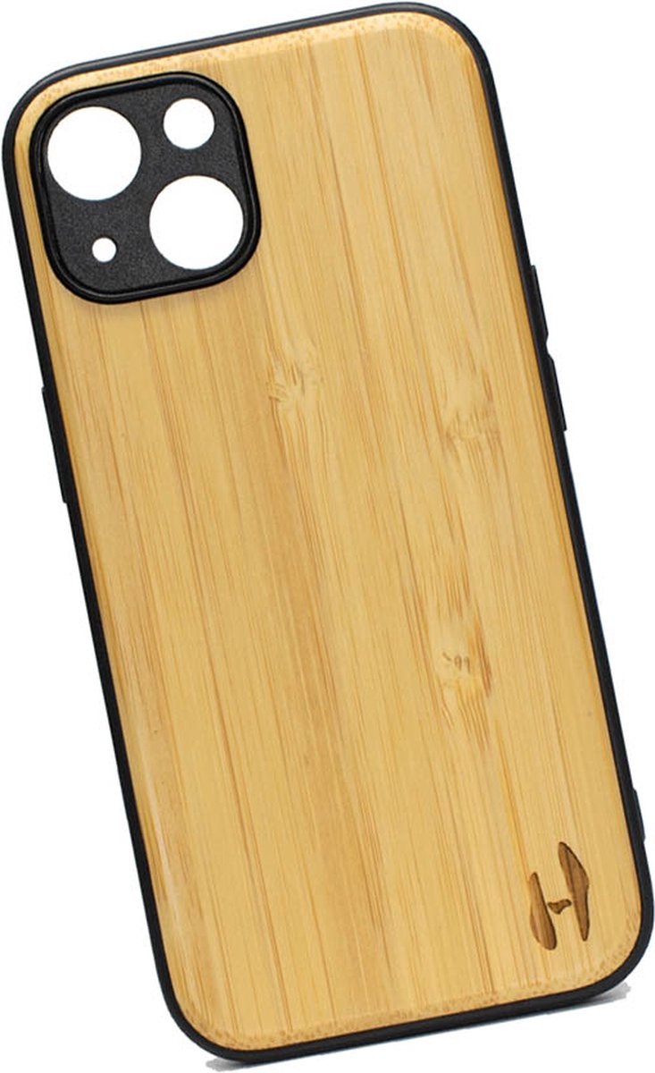 Houten TPU hoesje iPhone 15 - Bamboe