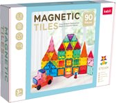 KEBO magnetisch speelgoed - magnetic tiles - magnetische tegels - magnetische bouwstenen - constructie speelgoed - montessori speelgoed - 90pcs -KBM-90a