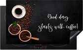 KitchenYeah® Inductie beschermer 89.6x51.6 cm - Good day starts with coffee! - Koffie - Inductie beschermer - Inductie mat - Koffiebonen - Kookplaataccessoires - Afdekplaat voor kookplaat - Inductiebeschermer - Inductiemat - Inductieplaat mat