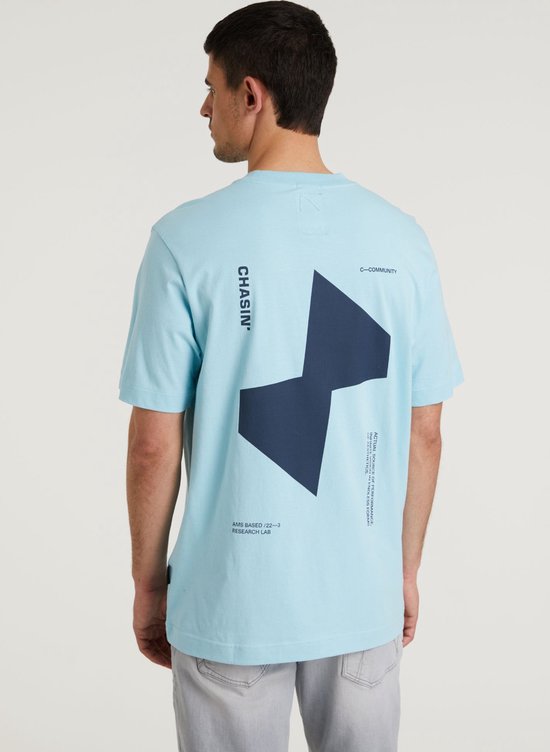 Chasin' T-shirt T-shirt afdrukken Motan Lichtblauw Maat XL
