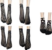 BamBella® 5 paar Sokken Zwart sokken Maat 36 t/m 41 Kant