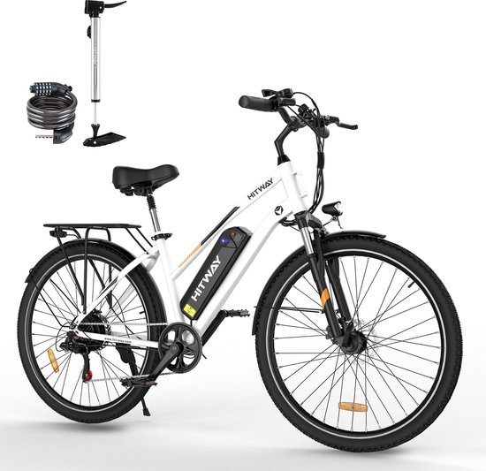 Foto: Hitway elektrische fiets bk27 28 inch city commuter ebike met afneembare 36v 12ah lithium batterij mountain e bike met 250w motor 7 versnellingen ip54 waterdicht