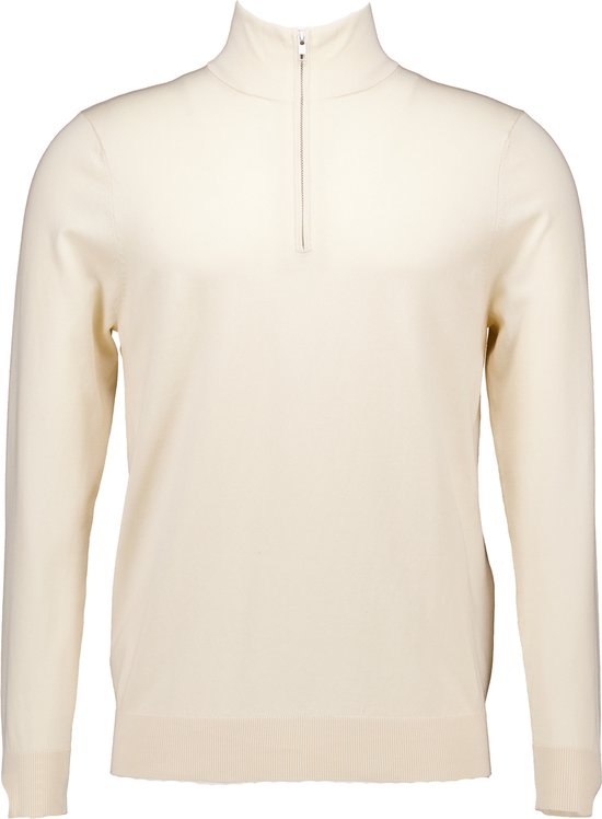 Profuomo - Half Zip Pullover Luxury Ecru - Heren - Maat L - Modern-fit