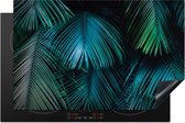 KitchenYeah® Inductie beschermer 81.6x52.7 cm - Jungle - Bladeren - Groen - Blauw - Kookplaataccessoires - Afdekplaat voor kookplaat - Inductiebeschermer - Inductiemat - Inductieplaat mat