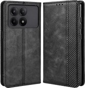 Geschikt voor Xiaomi Poco X6 Pro 5G - Leder Portemonneehoesje - Book Case - Zwart