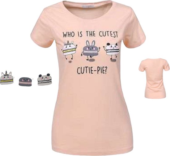 Glo-Story t-shirt cutest pie abrikoos M