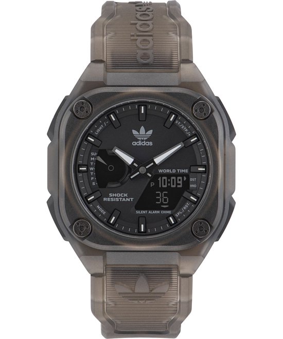 Adidas Originals City Tech One AOST23059 Horloge - Kunststof - Zwart - Ø 45 mm