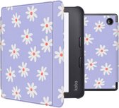 iMoshion Ereader Cover / Hoesje Geschikt voor Kobo Libra 2 / Tolino Vision 6 - iMoshion Design Slim Hard Case Sleepcover Bookcase met stand - Flowers Distance